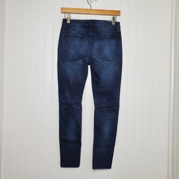 RtA Distressed Women's Classic Skinny Jeans Size 25 Distressed Dark Wash Cotton - Picture 4 of 10